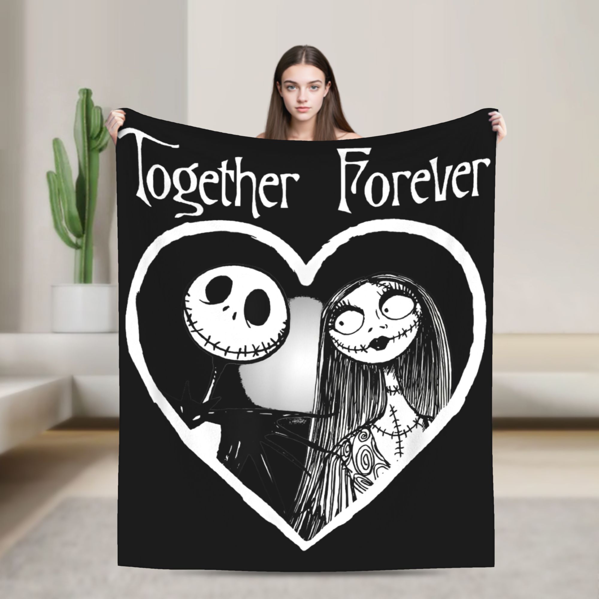 Christmas Throw Blanket - Jack Skellington Together Forever Nightmared Before