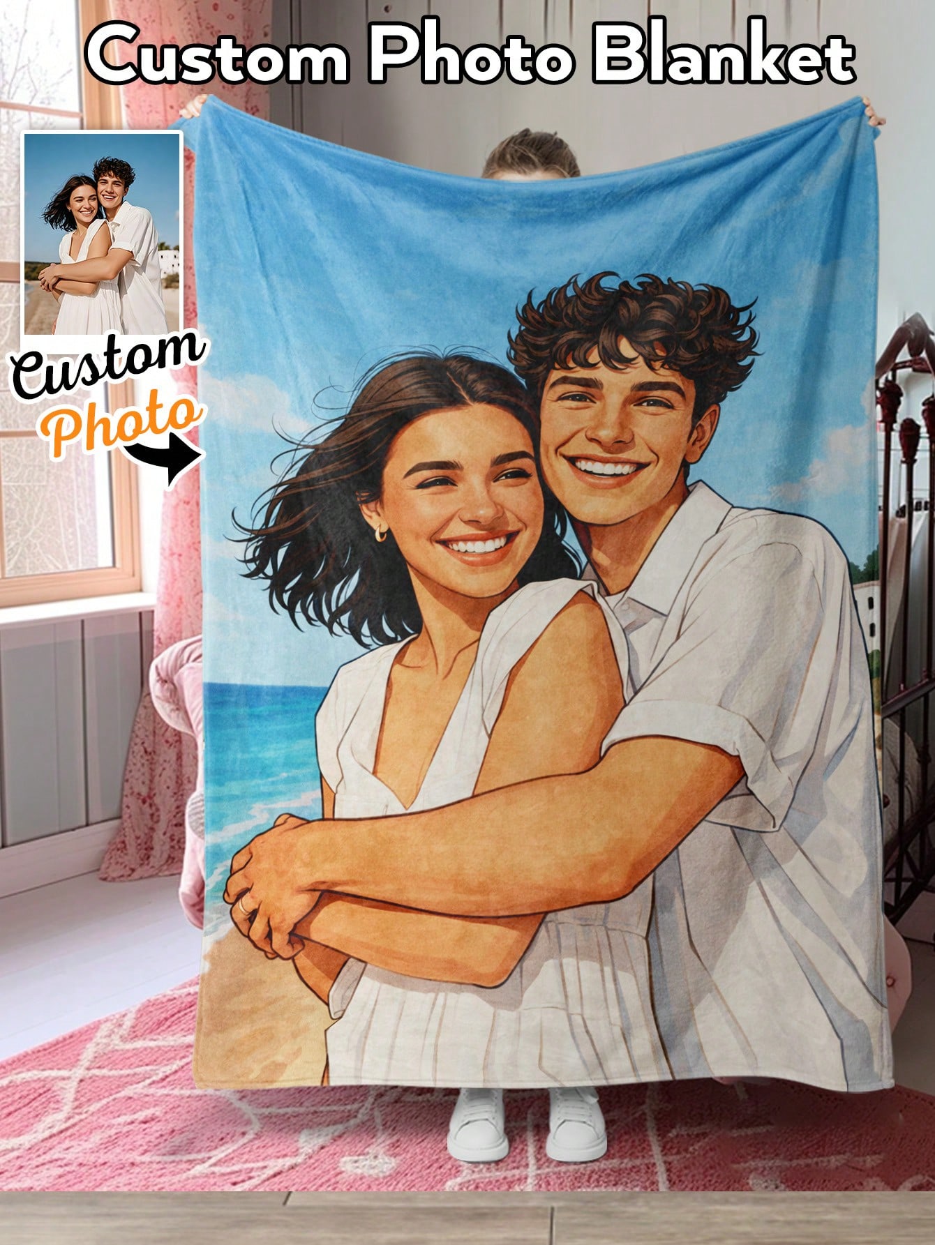 Custom AI Style Photo Blanket  - Christmas Throw Blanket review and price