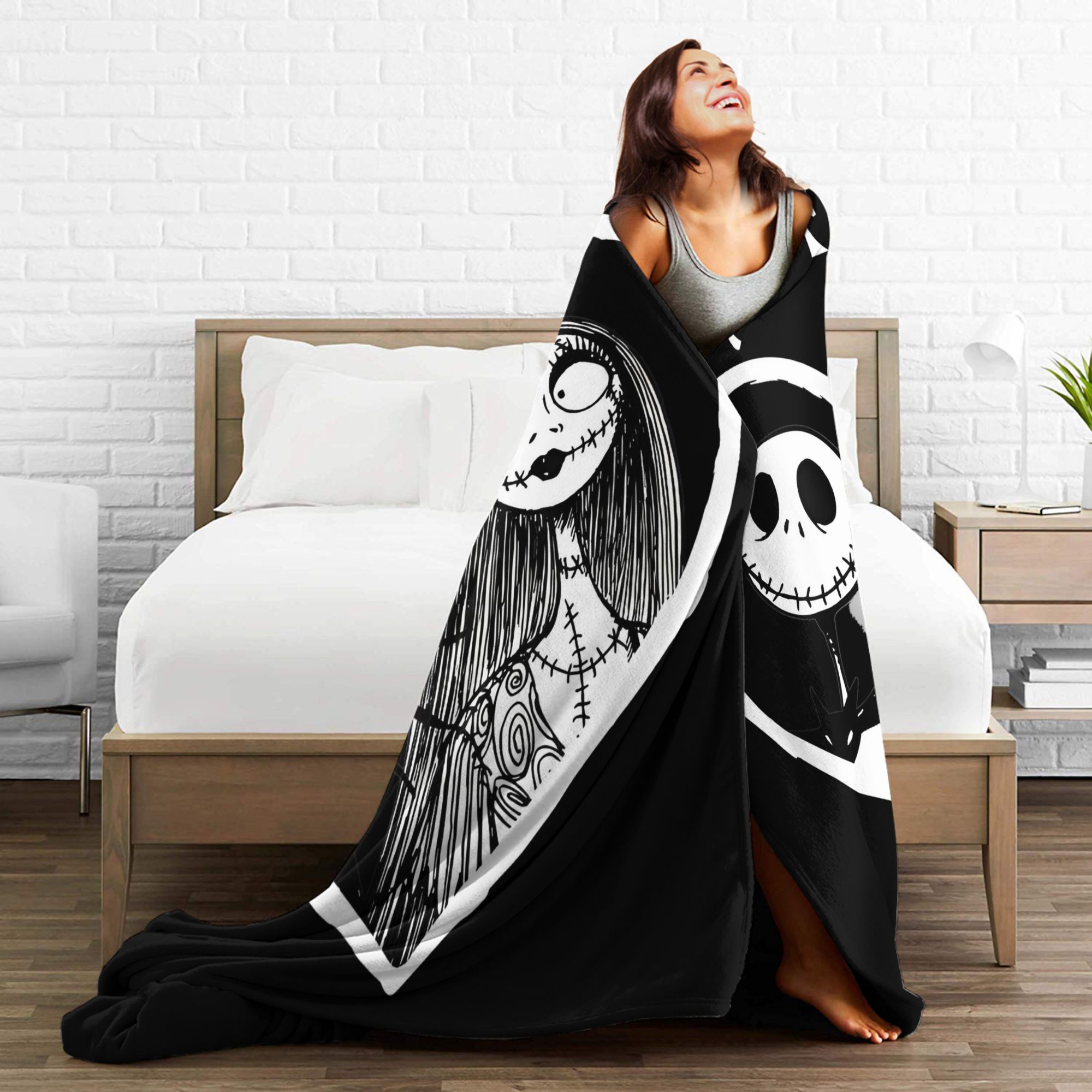 Jack Skellington Together Fore - Christmas Throw Blanket review and price