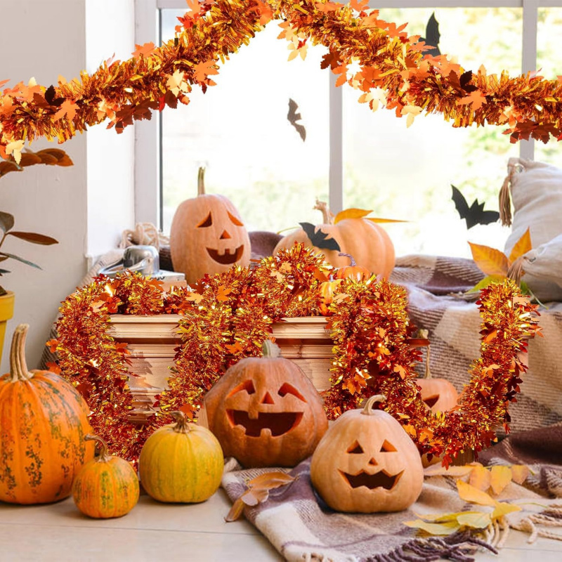 2pcs Thanksgiving Fall Maple L - Tinsel Garland Decoration review and price