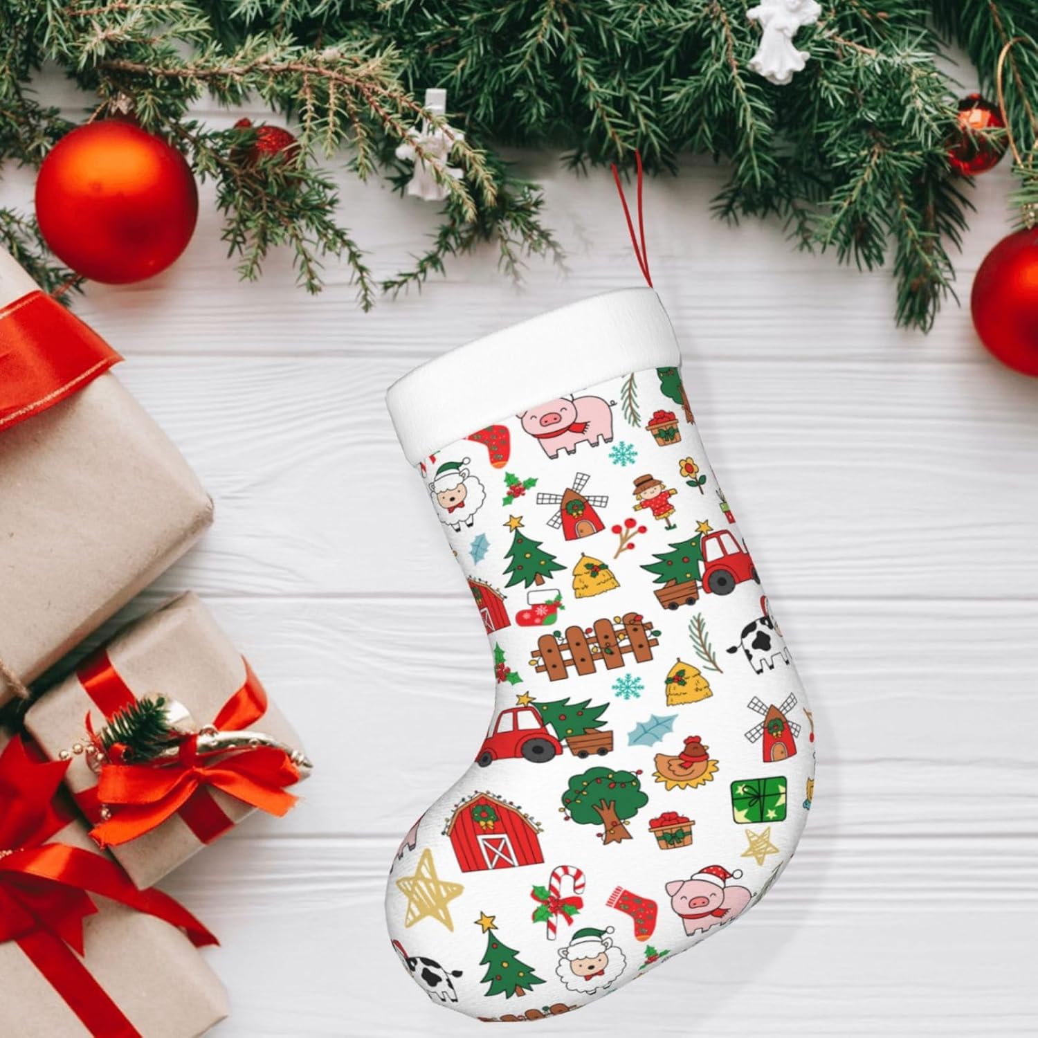 Farm Animals Christmas Stockin - Christmas Stocking Hanging review and price