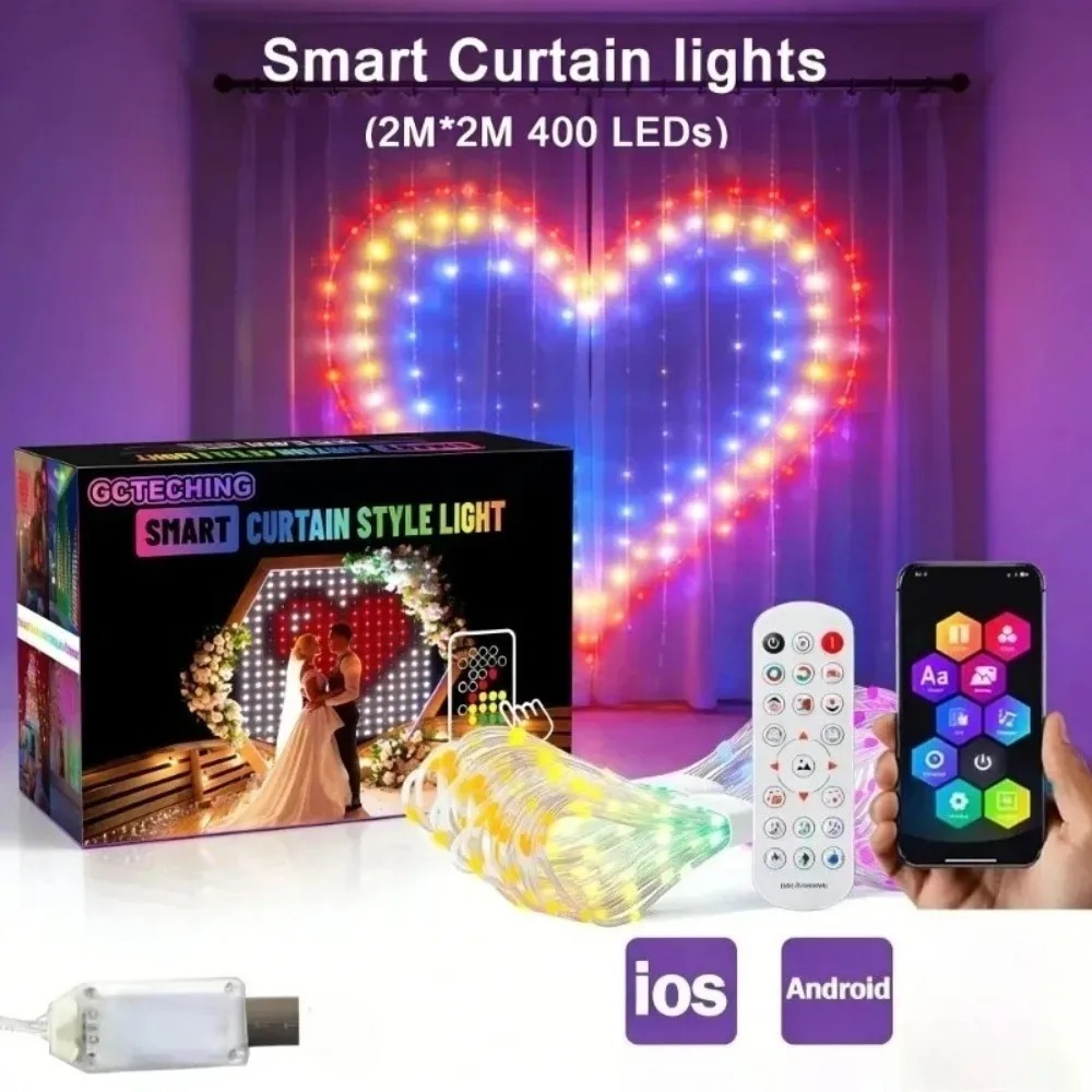 Smart RGB LED Curtain Lights B - Led Fairy String Lights review and price