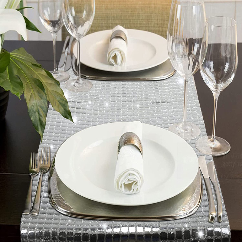 Shiny Mirror Gold/Silver Foil  - Christmas Table Runner review and price