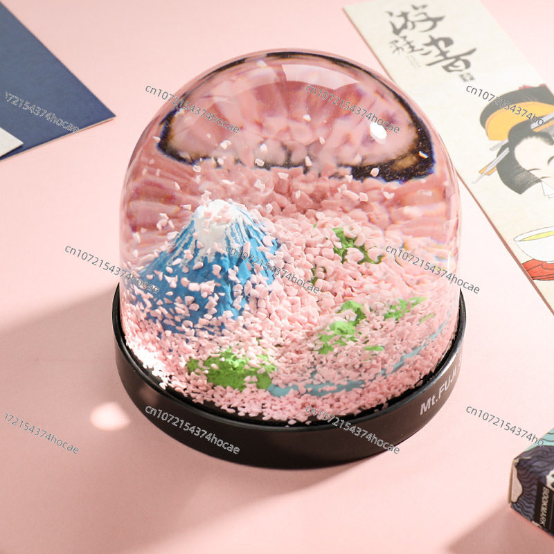 Mount Fuji romantic cherry blo - Snow Globe Musical review and price