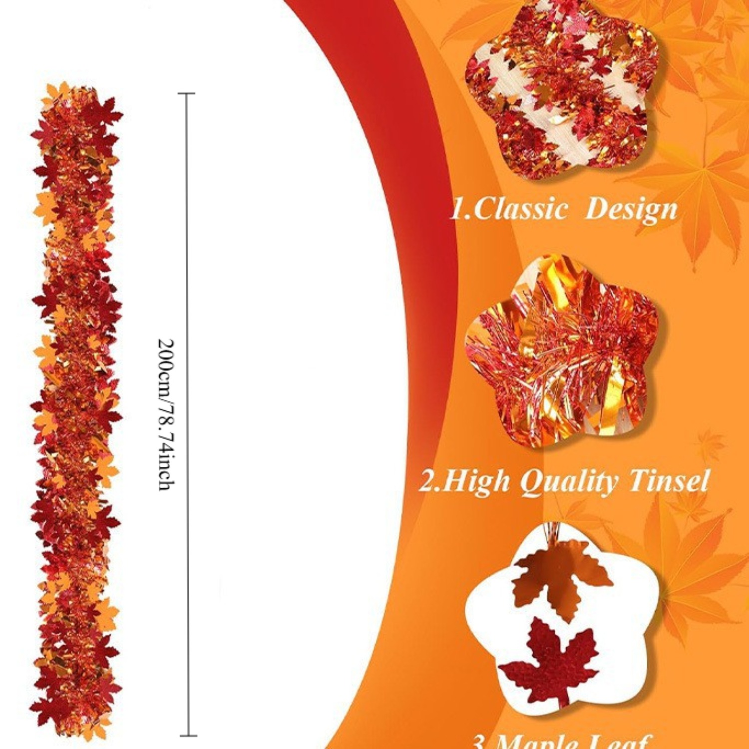 Thanksgiving Fall Tinsel Garla - Tinsel Garland Decoration review and price