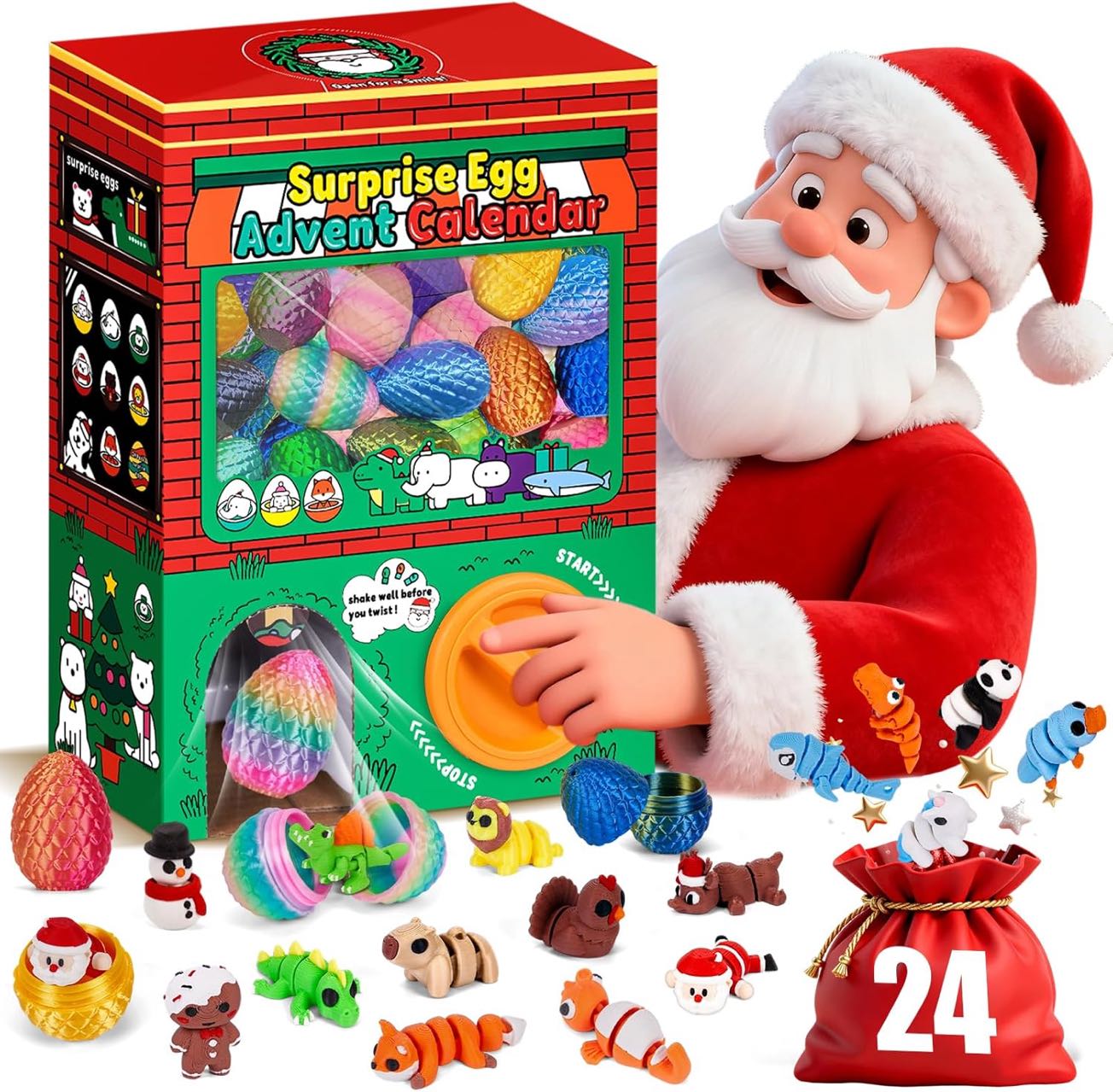 24pcs 3D Printed Surprise Egg  - Advent Calendar Gift review and price